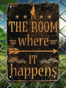 1 件 2D 平面复古 Alexander Hamilton 名言金属标牌 - “The Room Where It Happens” 励志墙饰（8x12 英寸）；适合客厅、酒吧和餐厅的乡村家居装饰，也适合房间装饰 - 彩色 - 查看 7