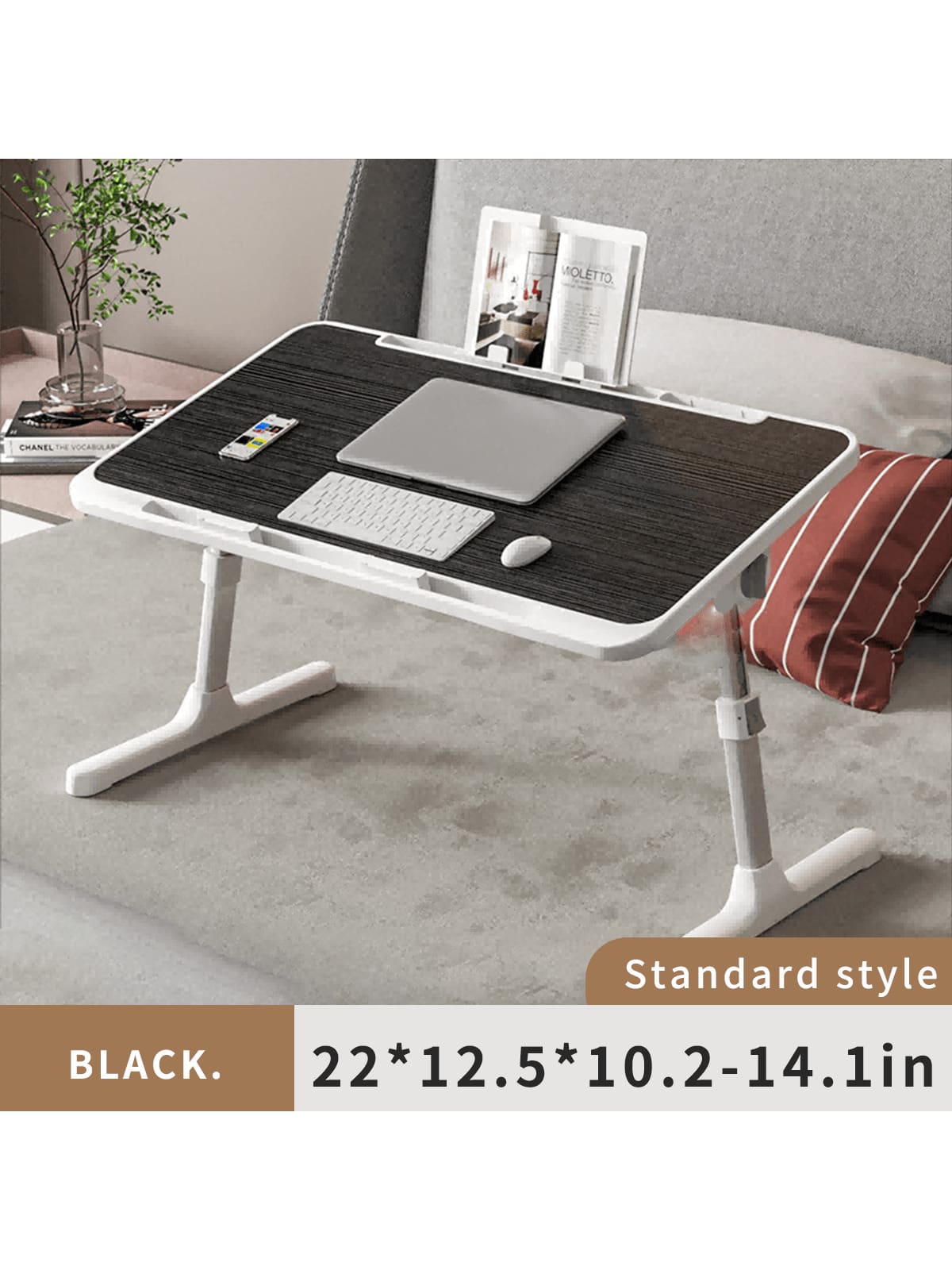 1 件便携式折叠床头柜，高度可调，可轻松用作学习桌、笔记本电脑桌