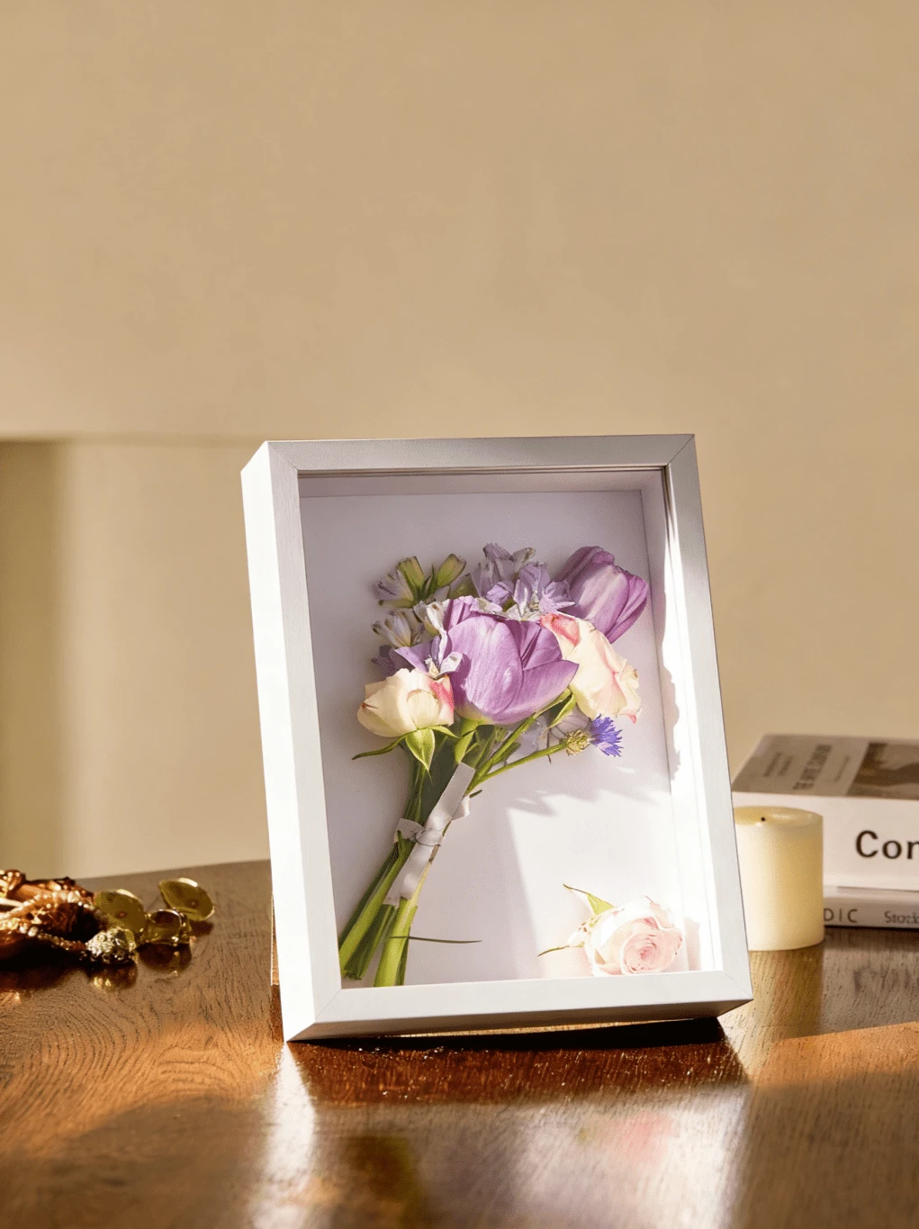 Cirelle 乾花框,diy 3d 空心木質標本框,模型展示架相框