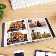 1pc Self-Adhesive Scrapbook Album With Magnetic Pages, 4x6, 5x7, 8x10 Photo Album, Drawing Book With Metal Pen, Suitable For Gift, Family, Wedding, 11x10.6 Inches, 40 Pages, White Gifts Birthday Graduation - Multicolor - View 5