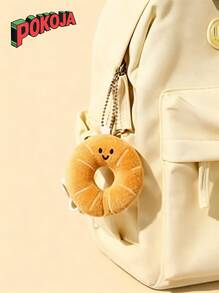 Lindo set de encantos de peluche en forma de pan y llavero de rosquilla con correa - Regalo de juguete de peluche de comida kawaii para decorar bolsos, mochilas y carteras