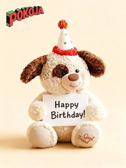 1PC Plush Soft Cute Bear Doll Stuffed Animal Toy Party Birthday Hat Fluffy Teddy Gift For Christmas Valentine Decor Birthday Party Favors Gifts Celebration Supplies Holiday Seasonal Fashionable Now