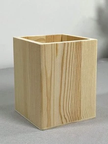 1pc Wooden Pen Holder Stationery Storage Box