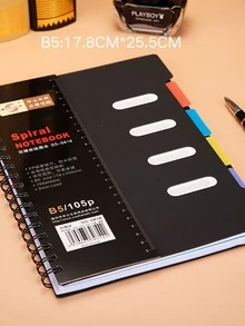 防水蓋螺旋筆記本 - 黑色 - 查看 4