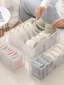 1/3 件装内衣收纳盒，带抽屉和隔层 – 家用衣柜收纳袋，可存放衣物、袜子、连衣裙、裤子、鞋子、牛仔裤和靴子；网状面料设计，适合家居收纳（卧室、衣柜），也可作为房间、卧室和节日装饰。 - 彩色 - 查看 6