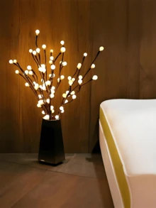 1 件 20LED 暖白色球形树枝灯、花瓶装饰灯、节日装饰、派对景观灯、LED 树枝灯、适用于卧室桌面、塑料人造树枝、电池供电（不包括 2 节 AA 电池）、适用于婚礼、订婚、情人节四季室内装饰、四季室内装饰人造树枝、桌面装饰 - 多色 - 查看 10