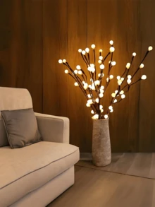 1 件 20LED 暖白色球形树枝灯、花瓶装饰灯、节日装饰、派对景观灯、LED 树枝灯、适用于卧室桌面、塑料人造树枝、电池供电（不包括 2 节 AA 电池）、适用于婚礼、订婚、情人节四季室内装饰、四季室内装饰人造树枝、桌面装饰 - 多色 - 查看 9