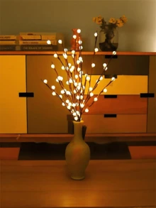1 件 20LED 暖白色球形树枝灯、花瓶装饰灯、节日装饰、派对景观灯、LED 树枝灯、适用于卧室桌面、塑料人造树枝、电池供电（不包括 2 节 AA 电池）、适用于婚礼、订婚、情人节四季室内装饰、四季室内装饰人造树枝、桌面装饰 - 多色 - 查看 8