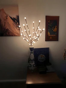1 件 20LED 暖白色球形树枝灯、花瓶装饰灯、节日装饰、派对景观灯、LED 树枝灯、适用于卧室桌面、塑料人造树枝、电池供电（不包括 2 节 AA 电池）、适用于婚礼、订婚、情人节四季室内装饰、四季室内装饰人造树枝、桌面装饰 - 多色 - 查看 11