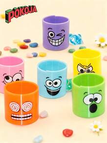 6/12/24/36/48PCS Funny Expression Coil Spring Party Favors ,Emoticon Party Favors Bulk,Coil Springs Bulk Toys