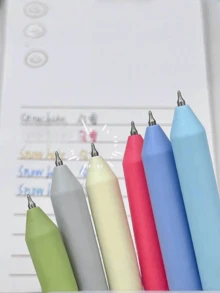 6pcs Retro Rotating Color Gel Pens For Planner And Journal Back To School - Multicolor - View 3