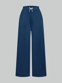 Sparklyn 2pcs/Pack For Tween Girls, Wide Leg Sweatpants, Casual Basic Fashion, Suitable For All Seasons