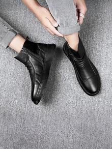 Botas de estilo británico botas negras cortas botas altas zapatos masculinos moda botas ligeras,Botines de hombre antideslizantes y amortiguadores de otoño,Botas de montar de caña alta para hombre,Botas De Trabajo Multifuncional,High-top botas antideslizantes resistente al desgaste, cómodo casual transpirable suela gruesa botas de los hombres, de interior y al aire libre cuatro estaciones se puede usar Botas de hombre - Negro - Ver 3