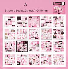 20sheets Stickers Book Junk Journal Supplies Long Strip PET Collage Sticker DIY Scrapbooking Art Collage Stationery Planner Decor Stickers - Multicolor - View 14