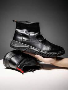 Botas de estilo británico botas negras cortas botas altas zapatos masculinos moda botas ligeras,Botines de hombre antideslizantes y amortiguadores de otoño,Botas de montar de caña alta para hombre,Botas De Trabajo Multifuncional,High-top botas antideslizantes resistente al desgaste, cómodo casual transpirable suela gruesa botas de los hombres, de interior y al aire libre cuatro estaciones se puede usar Botas de hombre - Negro - Ver 6