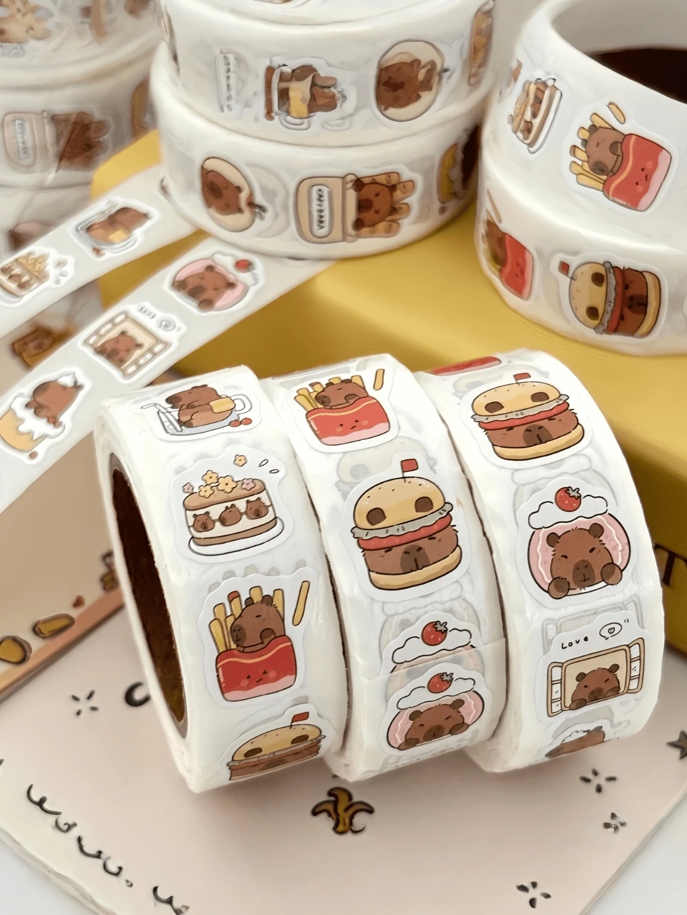 1/3/6 miếng dán hình con chuột lang nước dễ thương, chống thấm nước, 300 miếng dán có độ bám dính cao, không để lại cặn, hình minh họa động vật và thực phẩm vui nhộn cho bình nước, máy tính xách tay, sổ lưu niệm, phần thưởng khi trở lại trường, quà tặng hình dán đáng yêu - Nhiều màu - Xem 1