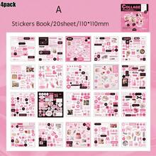 20sheets Stickers Book Junk Journal Supplies Long Strip PET Collage Sticker DIY Scrapbooking Art Collage Stationery Planner Decor Stickers - Multicolor - View 19