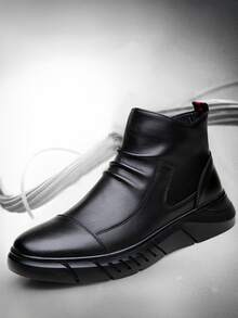 Botas de estilo británico botas negras cortas botas altas zapatos masculinos moda botas ligeras,Botines de hombre antideslizantes y amortiguadores de otoño,Botas de montar de caña alta para hombre,Botas De Trabajo Multifuncional,High-top botas antideslizantes resistente al desgaste, cómodo casual transpirable suela gruesa botas de los hombres, de interior y al aire libre cuatro estaciones se puede usar Botas de hombre - Negro - Ver 5