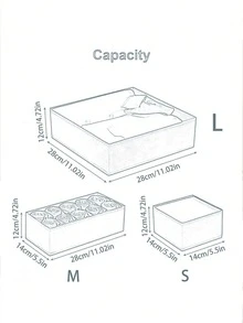 Hộp đựng đồ vải gấp gọn, ngăn kéo đựng quần áo, đồ lót, áo ngực, tất, đồ lót, tủ quần áo, tiết kiệm không gian, trang trí nhà cửa, phòng ký túc xá, thùng đựng đồ màu đen thiết yếu, vật dụng gia đình cần có - Màu xám đen - Xem 4