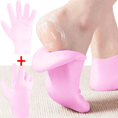 1 đôi găng tay dưỡng ẩm, cho da khô nứt nẻ, làm mềm da, tẩy tế bào chết, dụng cụ chăm sóc tay chân, gel silicon mềm, phục hồi da, có thể tái sử dụng, thích hợp để chăm sóc tay, màu be/hồng, chăm sóc tay, quà tặng, dụng cụ chăm sóc, găng tay silicon mềm, găng tay dưỡng ẩm dạng gel spa, găng tay dưỡng thể lô hội để phục hồi da khô, một kích cỡ phù hợp với tất cả, lý tưởng để dưỡng ẩm tại nhà, găng tay dưỡng ẩm, quà tặng cho mẹ, ngày của mẹ, phụ kiện du lịch