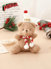 Weihnachtsbaum Plüsch Ornamente Weihnachtsteddybär Plüschtiere Dekorationen Weihnachtsbaum Plüsch Anhänger Hängende Puppen Ornamente für Weihnachtsparty Zubehör Weihnachtsdekoration Weihnachtsdekor Weihnachtsgeschenke