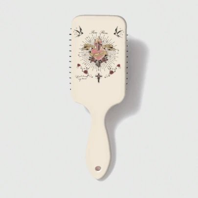 ROMWE Kawaii 1个粉色小熊造型可爱气垫发梳，带蝴蝶结，按摩防静电梳子