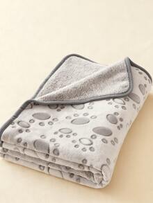 PETSIN 1 件舒适法兰绒宠物毯，带爪印 - 柔软温暖的狗床垫，适合中小型犬和幼犬，笼式沙发床沙发垫，宠物爱好者的圣诞礼物