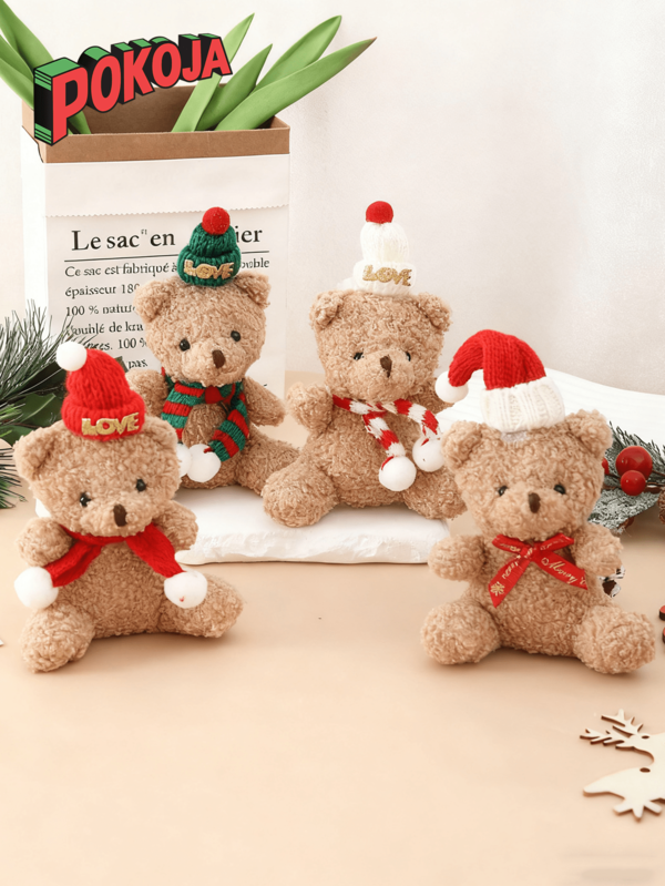 Weihnachtsbaum Plüsch Ornamente Weihnachtsteddybär Plüschtiere Dekorationen Weihnachtsbaum Plüsch Anhänger Hängende Puppen Ornamente für Weihnachtsparty Zubehör Weihnachtsdekoration Weihnachtsdekor Weihnachtsgeschenke