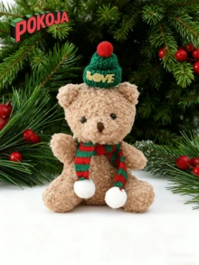 Weihnachtsbaum Plüsch Ornamente Weihnachtsteddybär Plüschtiere Dekorationen Weihnachtsbaum Plüsch Anhänger Hängende Puppen Ornamente für Weihnachtsparty Zubehör Weihnachtsdekoration Weihnachtsdekor Weihnachtsgeschenke