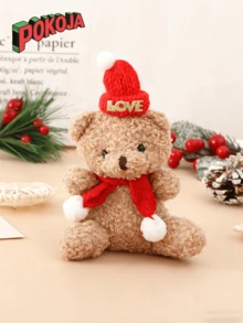 Weihnachtsbaum Plüsch Ornamente Weihnachtsteddybär Plüschtiere Dekorationen Weihnachtsbaum Plüsch Anhänger Hängende Puppen Ornamente für Weihnachtsparty Zubehör Weihnachtsdekoration Weihnachtsdekor Weihnachtsgeschenke