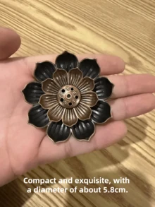 1 件随机颜色莲花香座。莲花香炉，檀香线圈底盘，寺庙和瑜伽工作室家居装饰礼物生日毕业 - 鋁合金 - 查看 6