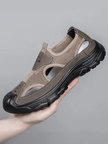 Sandalias para Hombre con Características Deportivas, Diseño sin Cordones que Facilita el Uso. Los Materiales Suaves y la Transpirabilidad Mantienen tus Pies Frescos y a gusto. La Suela Antideslizante te Da Confianza en tus Movimientos, Ideal para Actividades Diarias. - Caqui - Ver 5