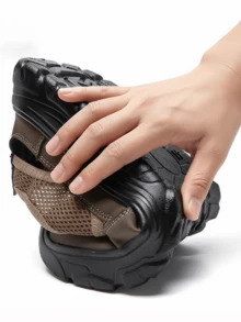 Sandalias para Hombre con Características Deportivas, Diseño sin Cordones que Facilita el Uso. Los Materiales Suaves y la Transpirabilidad Mantienen tus Pies Frescos y a gusto. La Suela Antideslizante te Da Confianza en tus Movimientos, Ideal para Actividades Diarias. - Caqui - Ver 7
