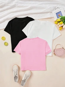 Mujer camiseta casual suave estampado floral mariposa colores vivos holgada cuello redondo manga corta primavera verano diario - Multicolor - Ver 5