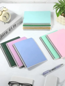21 cm x 14 cm Spiralbindung Notizbuch, 80 Blatt/160 Seiten, Hardcover Notizbuch mit horizontalem Raster und wasserfestem Einband, Mehrzweck-Tagebuch-Notizbuch in verschiedenen Farben für Büro, Zuhause, Schule, extra dickes Schüler-Spiralbindung Notizbuch, Tagebuch mit horizontalen Linien, einfach - Verschiedenfarbig - Übersicht 2