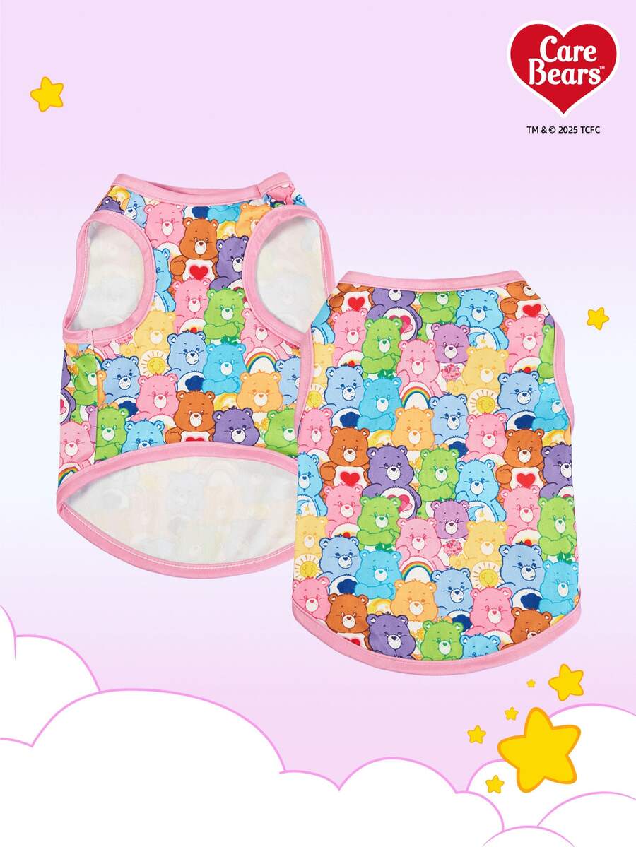 Care Bears X PETSIN 1 件泰迪熊印花甜美可爱舒适弹性宠物猫狗通用狗背心 - 彩色 - 查看 1