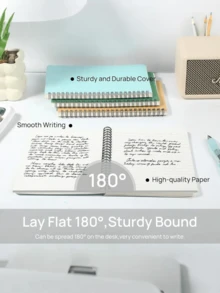21 cm x 14 cm Spiralbindung Notizbuch, 80 Blatt/160 Seiten, Hardcover Notizbuch mit horizontalem Raster und wasserfestem Einband, Mehrzweck-Tagebuch-Notizbuch in verschiedenen Farben für Büro, Zuhause, Schule, extra dickes Schüler-Spiralbindung Notizbuch, Tagebuch mit horizontalen Linien, einfach - Verschiedenfarbig - Übersicht 4