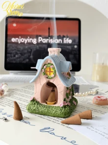 Muroi Mono 1 máy khuếch tán hương thơm hình ngôi nhà bằng nhựa có nhíp, không bao gồm hạt thơm, thiết kế ngôi nhà để trang trí nhà cửa, phòng ngủ, phòng khách, văn phòng, bao bì hộp - Nhiều màu - Xem 5