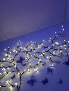 1 件花树藤灯，USB 供电，8 种闪烁模式，柔软可弯曲，适用于家居装饰/童话花园/房间装饰/墙面装饰/庭院/节日派对/游戏室/办公室 - 彩色 - 查看 5