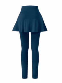 Sparklyn 少女休闲优雅二合一裤子，饰有蝴蝶结，适合春、秋、夏季穿着 - 藍色 - 查看 2