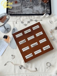 Muroi Mono 实木珠宝展示托盘 | 手镯和戒指展示/收纳 | 天然木纹 | 多用途珠宝收纳盒 | 观赏和展示道具 | 小型珠宝盒、珠宝书、木质珠宝盒 - 棕色 - 查看 6