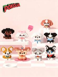 Set de bloques de construcción en miniatura con diseño de perros lindos. Kit de bloques DIY de perros, juguete de bloques de construcción compatible con otros bloques en miniatura. Excelente para mejorar la habilidad manual y desarrollar la capacidad de pensamiento. Adecuado para reuniones familiares y como decoración de regalo, incluye modelos como Dachshund y Border Collie.