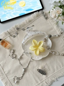 Muroi Mono 2pcs/1pc Women Acrylic Polka Dot, Yellow Marble Print, Flower, Hair Clips, Minimalist Fashion Design, Suitable For Bun Hairstyle, Beach, Travel, Hawaii Style Accessories, Suitable For Daily Use (Polka Dot Random) Fall Winter Claw Clip Hair Accessories For Women For Vacation Outfits Woman - Multicolor - View 7