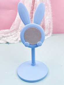 1pc Compact ABS And Aluminum Adjustable Folding Blue Rabbit‑Shaped Tablet And Phone Stand For Wedding And Birthday And Home Decor, Room Decor, Office Decor, Home Back To School,Back To School