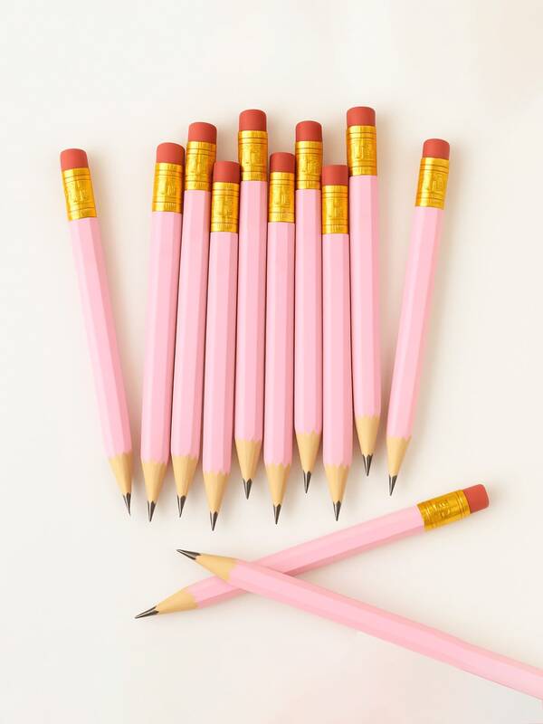 5/10/20/30 piezas Lápices rosas mini con borradores, lápices hexagonales HB de 4 pulgadas/10 cm, adecuados para la escuela, la oficina, regalos, bodas, vuelta al colegio