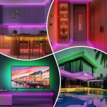 3ft-100ft Led Lights For Bedroom, Music Sync Color Changing Strip Lights With 44-Key Remote And APP Control RGB Strip Light, With Timing Function, Adjustable Brightness, For Bedroom Living Room Home Stair Decor, Festival Celebration Atmosphere Lighting, Wedding Atmosphere Decor Lights - Colored Light - View 8
