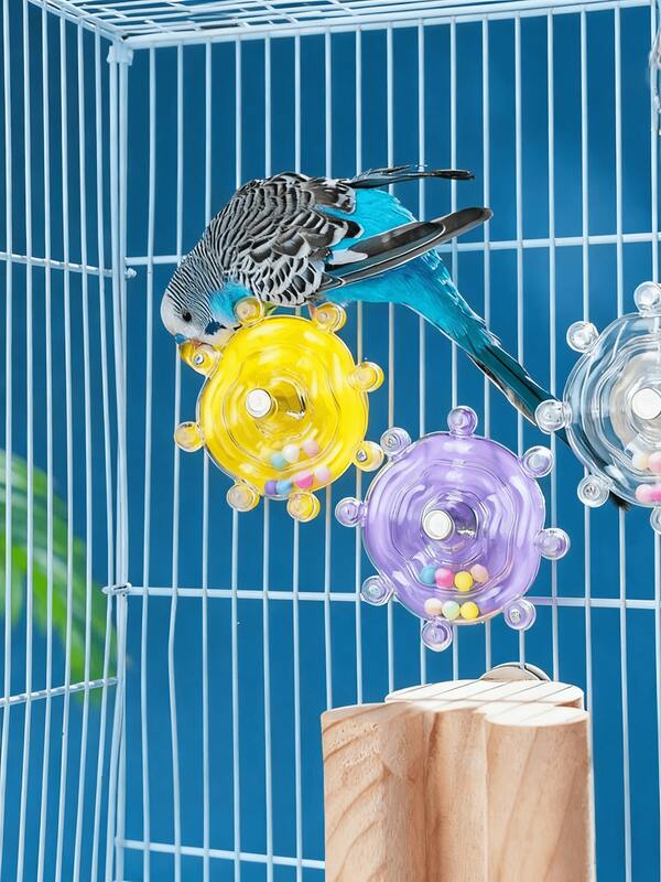 PETSIN Brinquedo Interativo para Papagaio - Disco de Diversão de Plástico Durável, Adequado para Papagaios, Calopsitas e Pássaros Pequenos - Mantém seu Animal de Estimação Ativo e Feliz