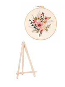 1 set Kit de bordado DIY, diseño de patrón de flores bordado, pintura de hilo a mano, decoración de escritorio, el color de la tabla de bobinado es aleatorio - Multicolor - Ver 20