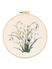 1 set Kit de bordado DIY, diseño de patrón de flores bordado, pintura de hilo a mano, decoración de escritorio, el color de la tabla de bobinado es aleatorio - Multicolor - Ver 19