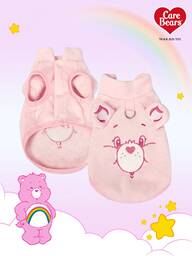 Care Bears X PETSIN 1個 刺繍入りテディベア PET猫犬用 ユニバーサル ピンク ぬいぐるみ 暖かく快適なノースリーブジャケット 犬が着用できるぬいぐるみジャケット